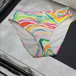2.8.26 Sugar Beach Vibrant Multicolor Wave Bikini Bottom (S)